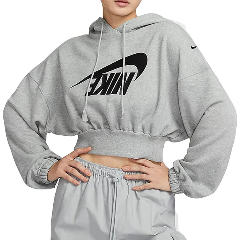 NIKE耐克女子NSW OS FLC CROP PO HDY DA针织套头衫FV7778-063