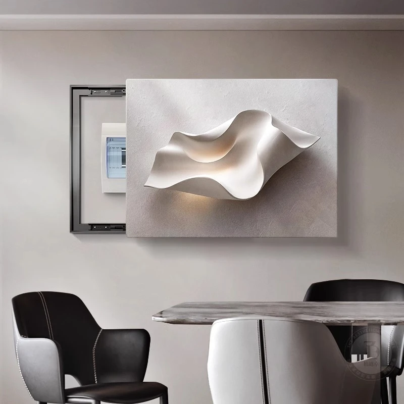 轻奢高级感超薄电表箱装饰画平面立体感遮挡弱电箱盖面板配电箱画