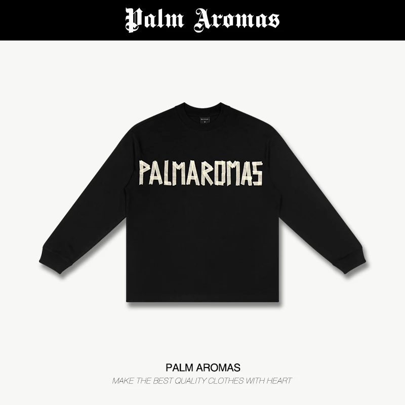 【PLAMAROMAS胶布贴纸】310G重磅纯棉美式宽松圆领休闲秋季复古男女