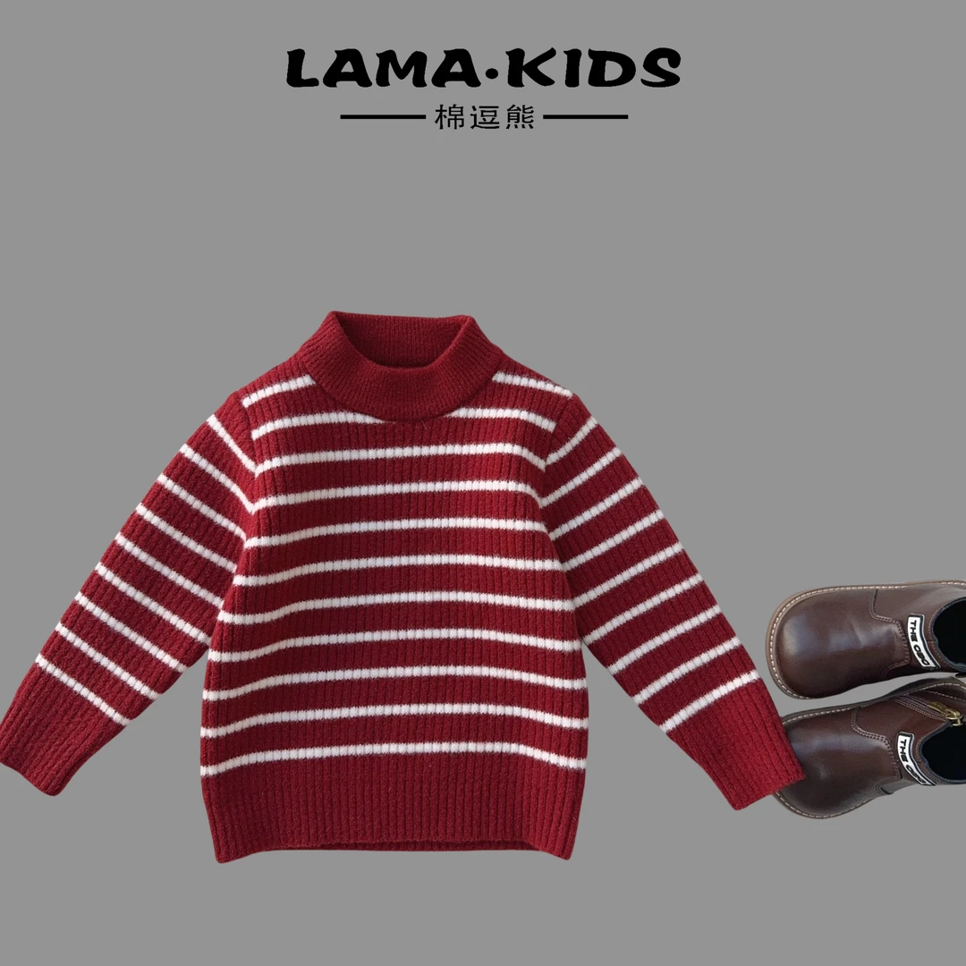 【棉逗熊品牌】男童韩版冬季休闲男童时尚百搭酷帅毛衣-12595