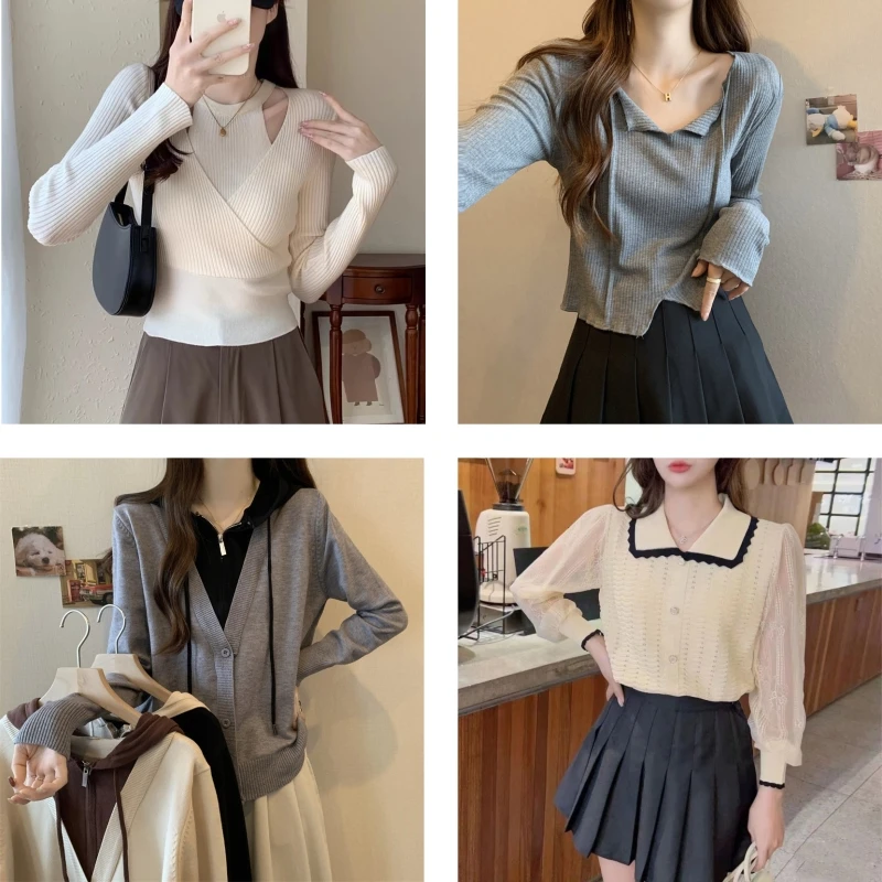（一号链接）洋气秋冬季时尚百搭针织上衣女外套