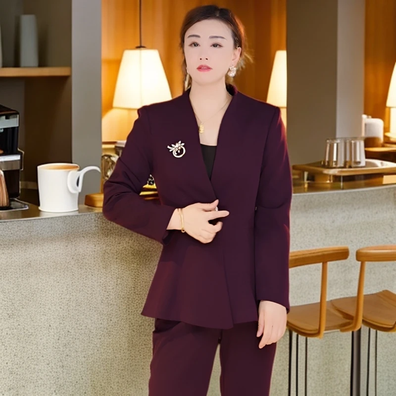 早秋新款气质休闲时尚轻奢女士修身商务套装24-820秋冬女神范