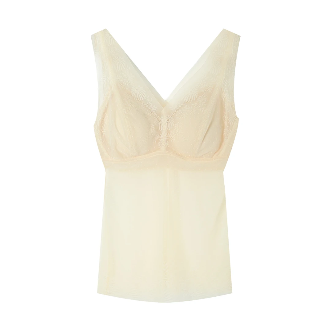 (左谜）新款桑蚕丝网纱美背背心 HG-WAF232390蕾丝