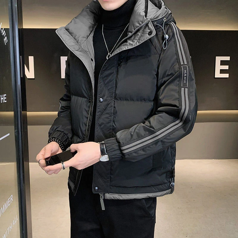 雅鹿新款羽绒服男冬季2023年新款潮流牌立领加厚保暖冬装外套男短