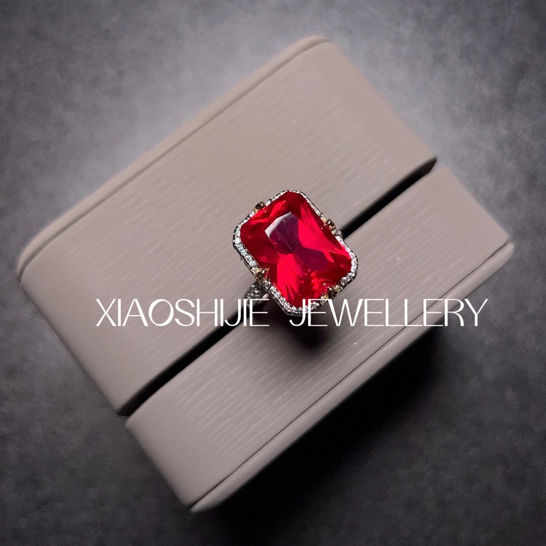 铜合金戒指 鸽红大方包戒指J0068