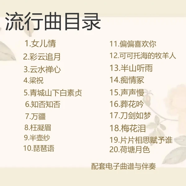 古筝经典流行曲（讲解＋带练)