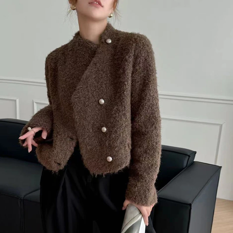 【龄龄专属】秋冬新款韩系皮毛一体仿羊羔毛外套5058