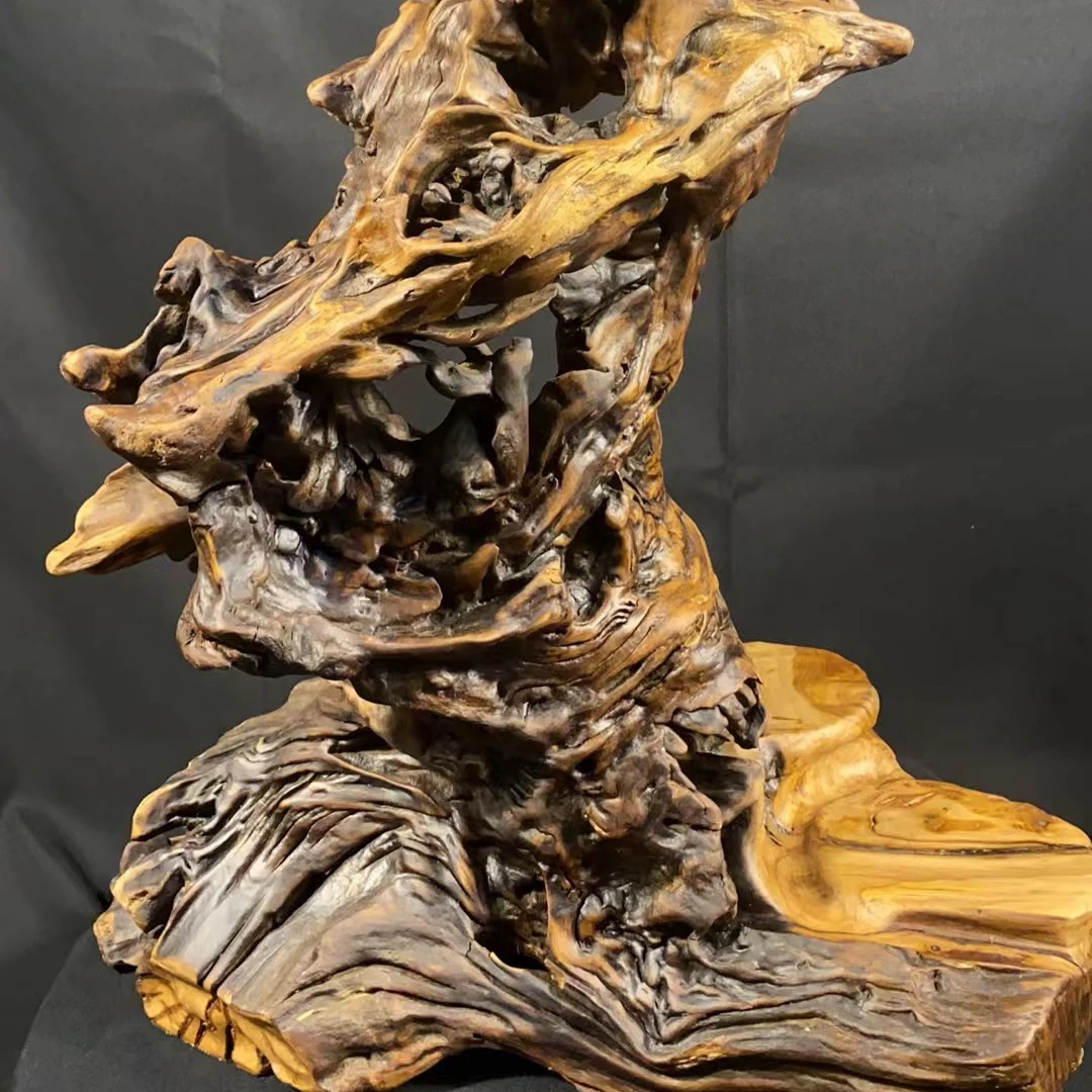 直播间一物一拍 云南铁栎木 根雕花架 一体成型无拼无接雕刻 精美