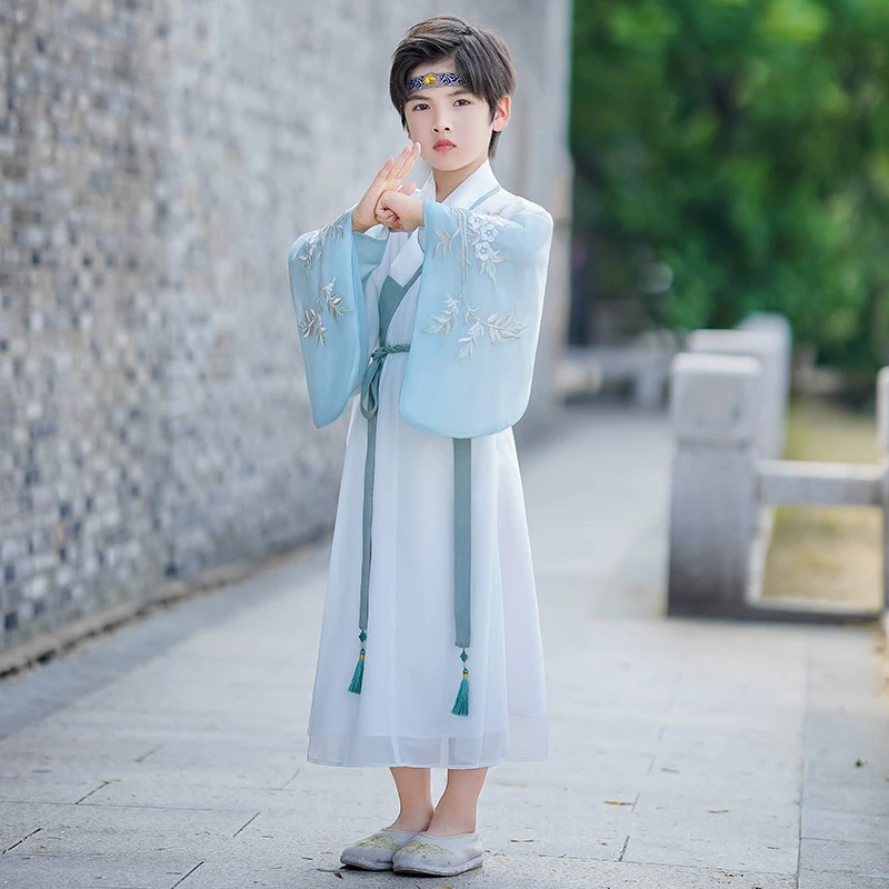 新款秋季儿童古装秋装高端公子国学飞鱼服古风武侠客唐装男童汉服