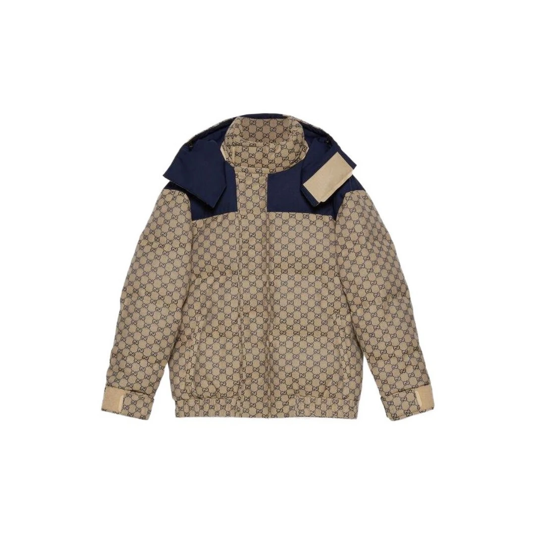 酷奇Logo图案满印可拆卸兜帽羽绒服715535-Z8A52-9120