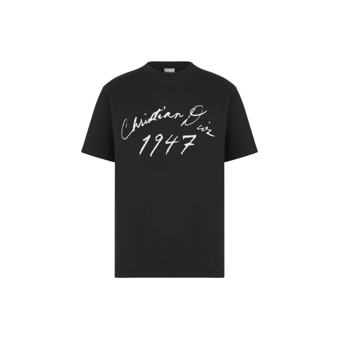 DIOR迪奥SS24男款黑色字母logo印花圆领宽松短袖T恤