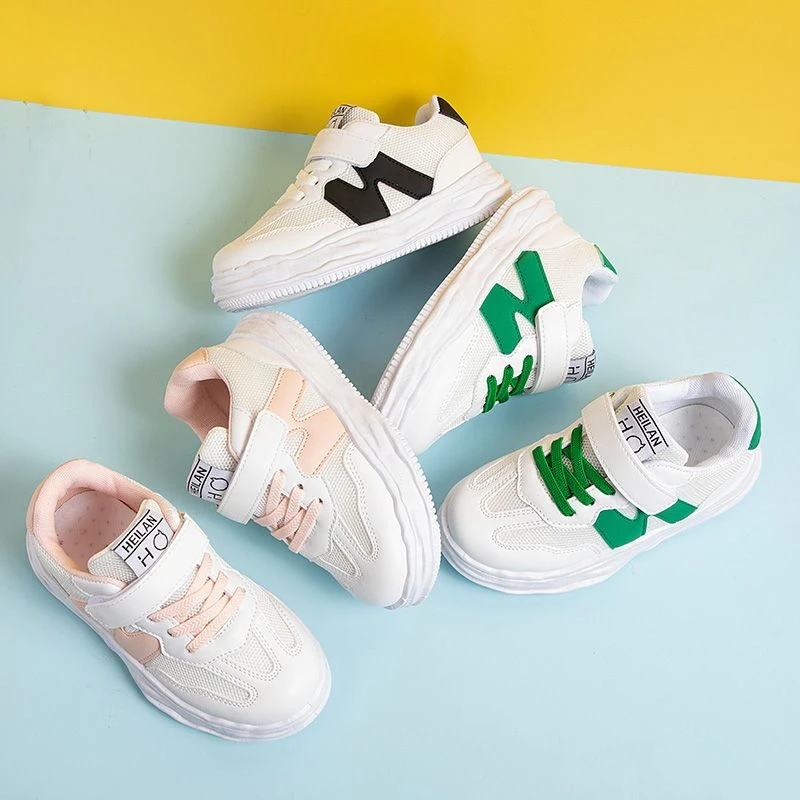 A065    儿童运动鞋2023新款网布春秋男童板鞋潮中大童春季小白鞋