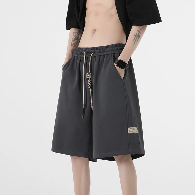 休闲港风男潮流2025新款潮牌宽松五分裤男生美式篮球运动直筒中裤