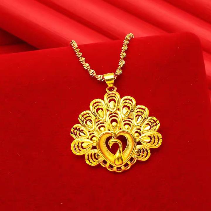 铜合金吊坠 孔雀开屏吊坠精美凤尾坠饰时尚女士百搭款