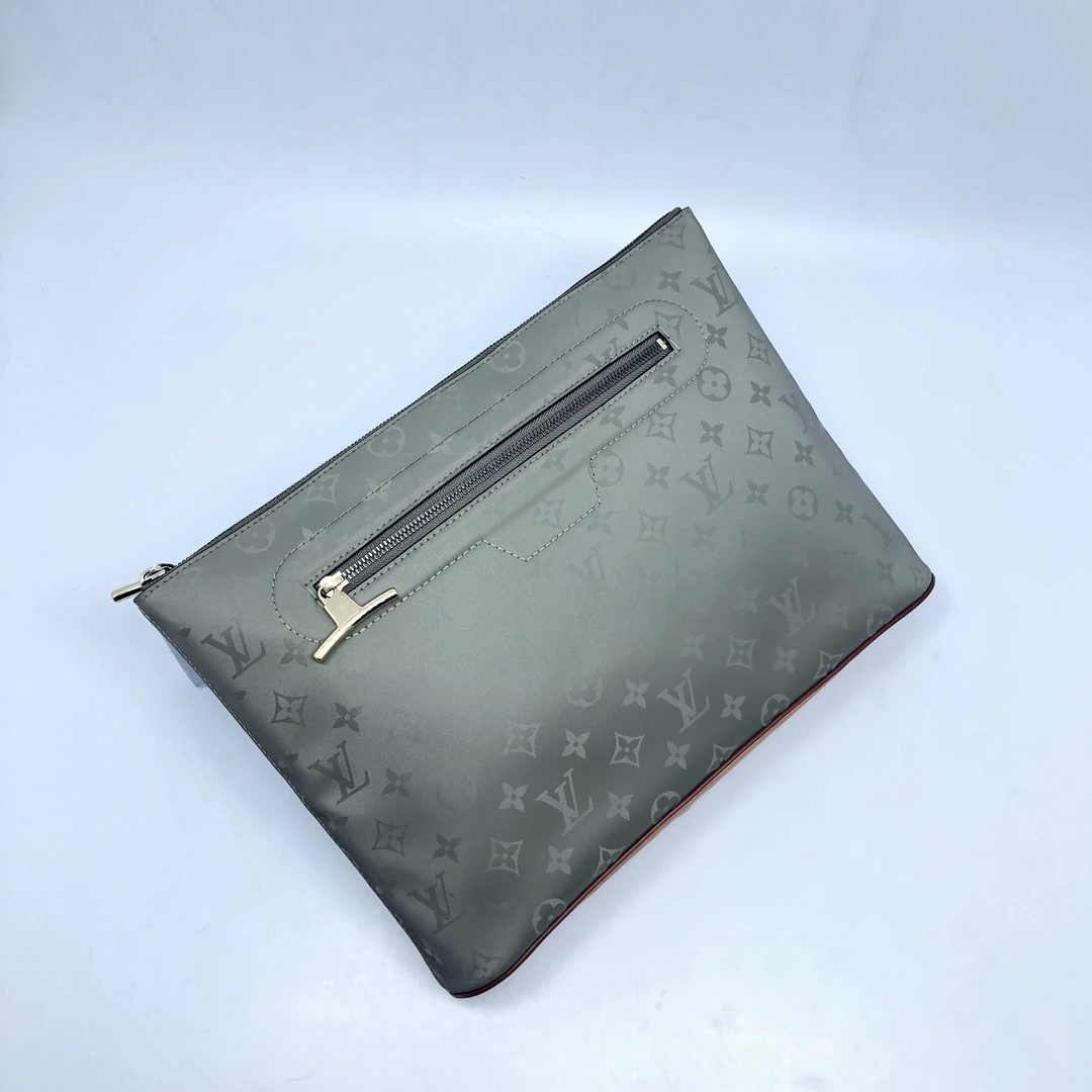 99新 LouisVuitton/路易威登 钛合金镭射大号手拿包/3909号