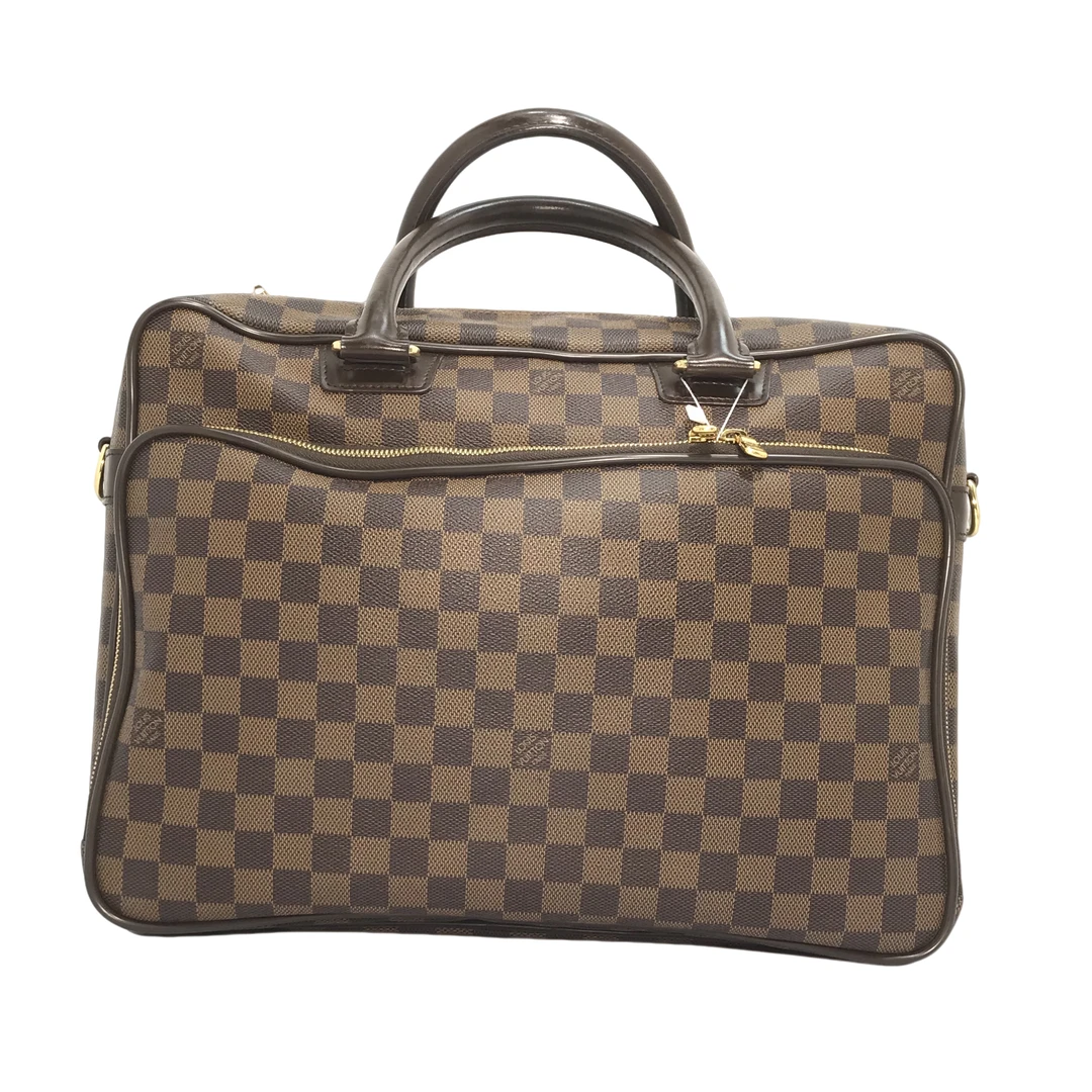 95新 LouisVuitton/路易威登 棕棋盘格手提包/2121号男士棕色大号