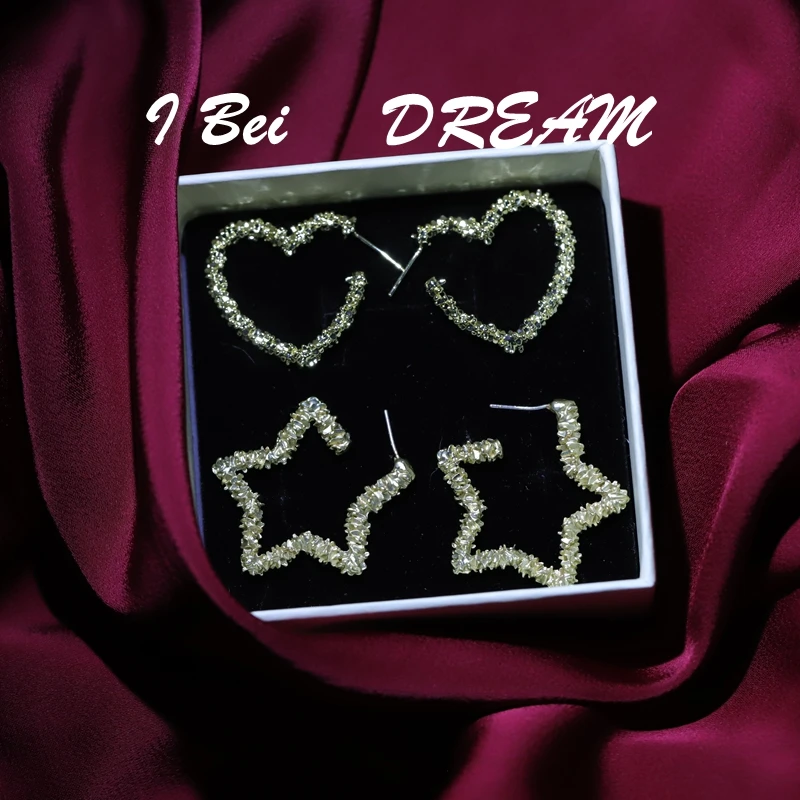 铜合金耳饰 ins简约五角星耳环女冷淡风爱心耳钉气质欧美风耳饰品