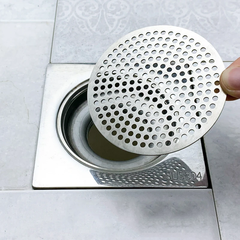 地漏过滤网圆形水道过滤网304不锈钢下地漏盖卫生间浴室毛发滤网