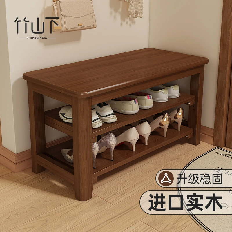 换鞋凳入户门口可坐可收纳可坐鞋柜实木坐凳一体家用长条凳子鞋架