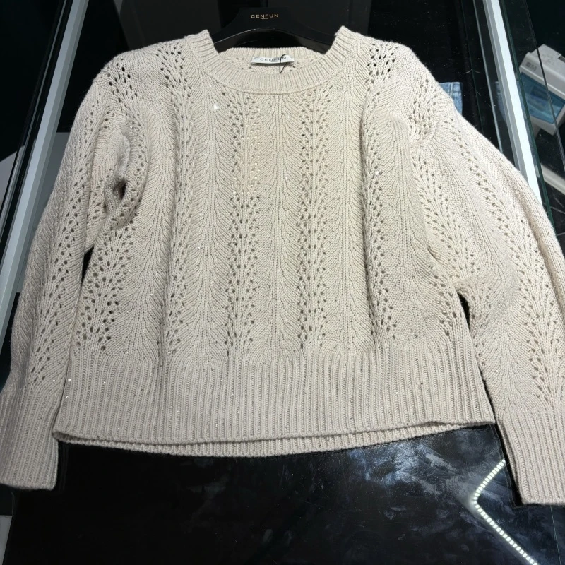 【Dirn】百搭春季长袖针织设计师家居服宽松轻奢上衣A23019