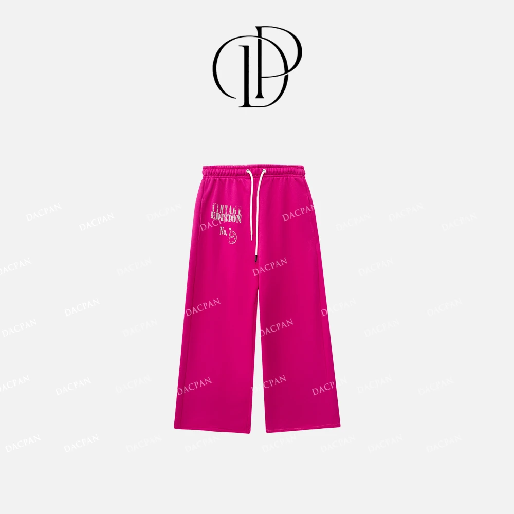 DACPAN-“费里小岛”加绒做旧印花阔腿卫裤 2024/盼•PP 8270