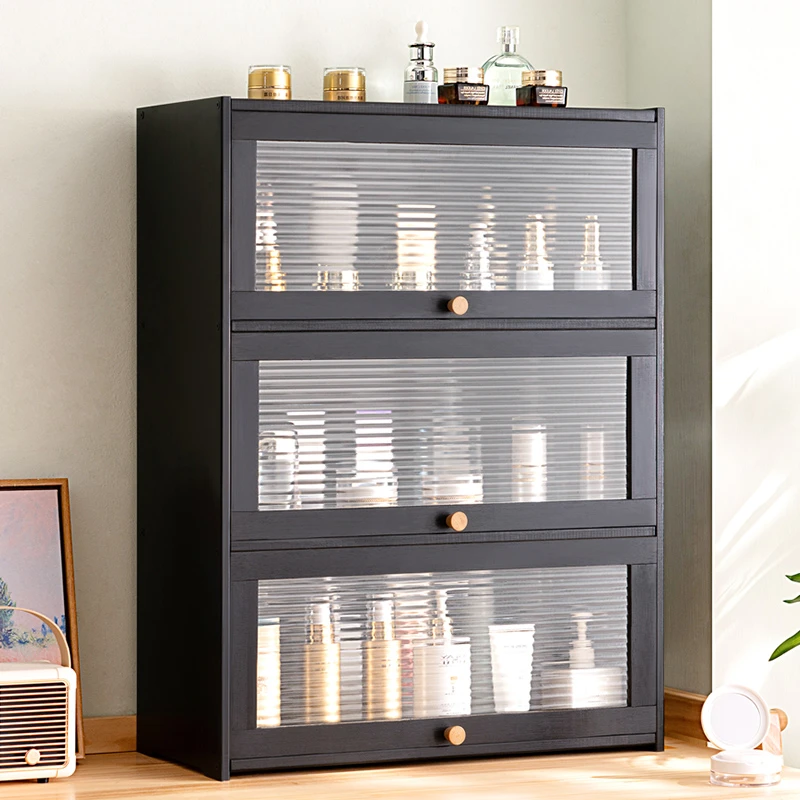 桌面收纳盒收纳柜茶具展示柜子餐具厨房水杯子置物架化妆品储物柜