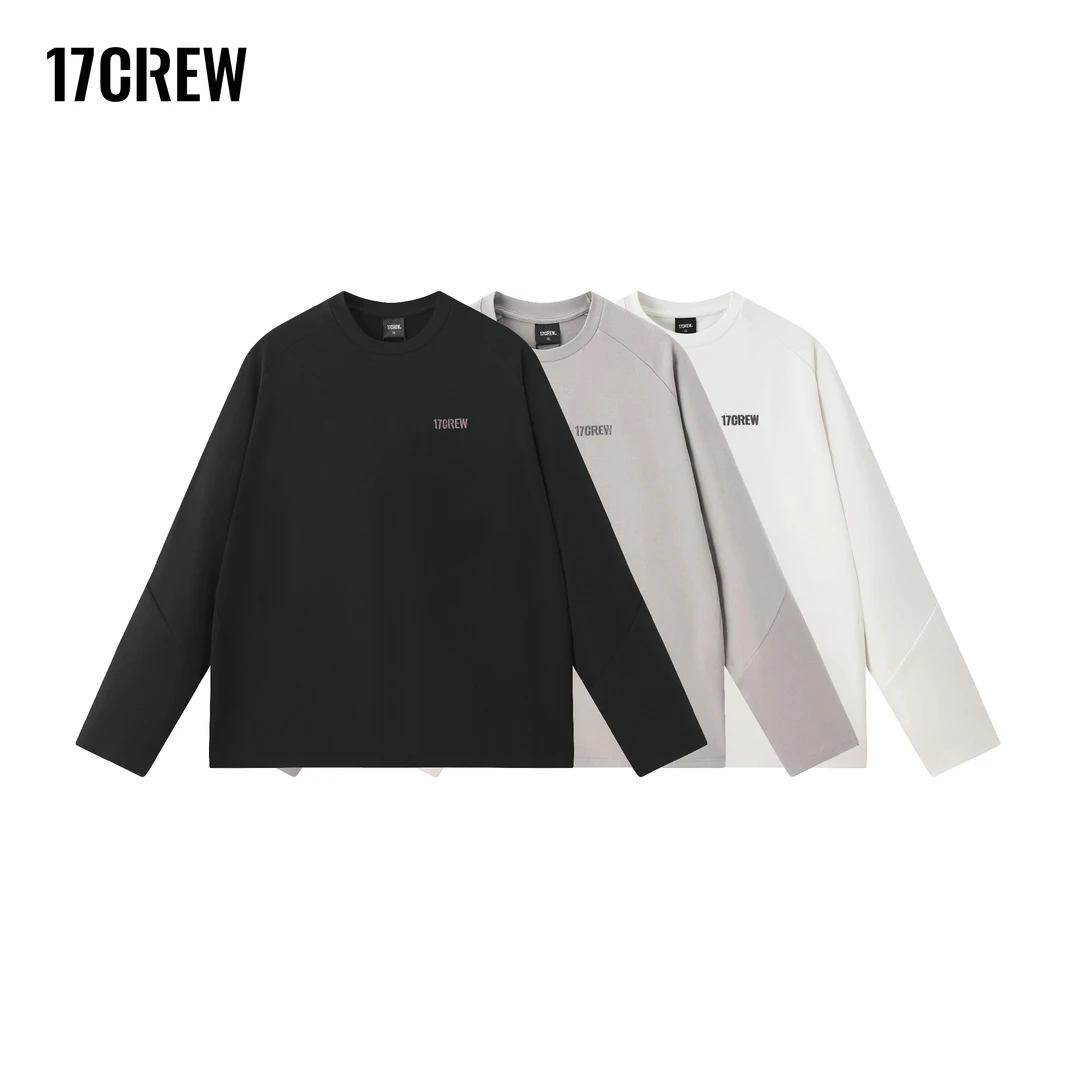 17CREW双面绒圆领长袖T恤时尚休闲秋季春季经典舒适百搭