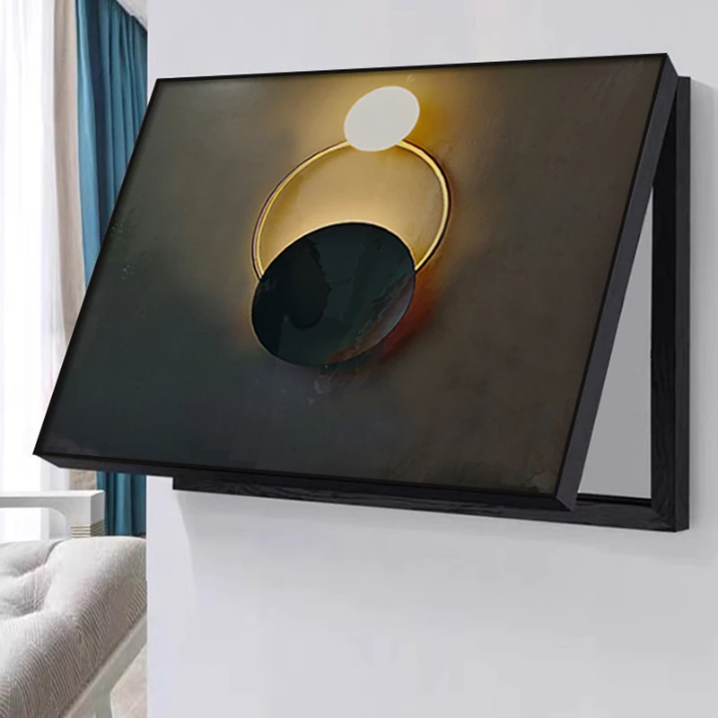 电表箱装饰画现代简约配电箱遮挡电闸盒创意北欧轻奢电源圆环375