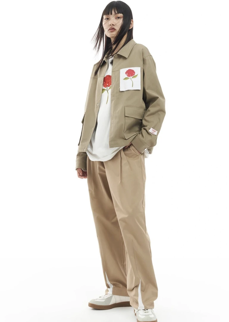 P04-102503-KUM裤腿分叉设计时尚百搭潮流休闲裤