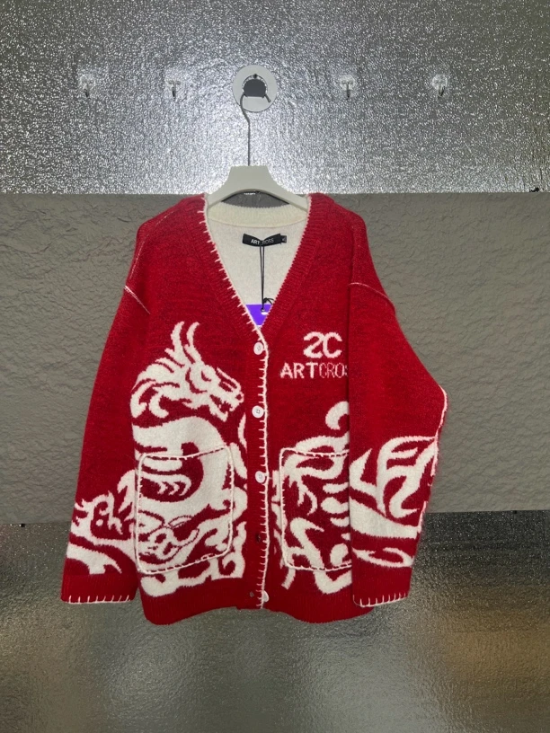 K06-71709-AC春秋季时尚印花潮流百搭开衫毛衣