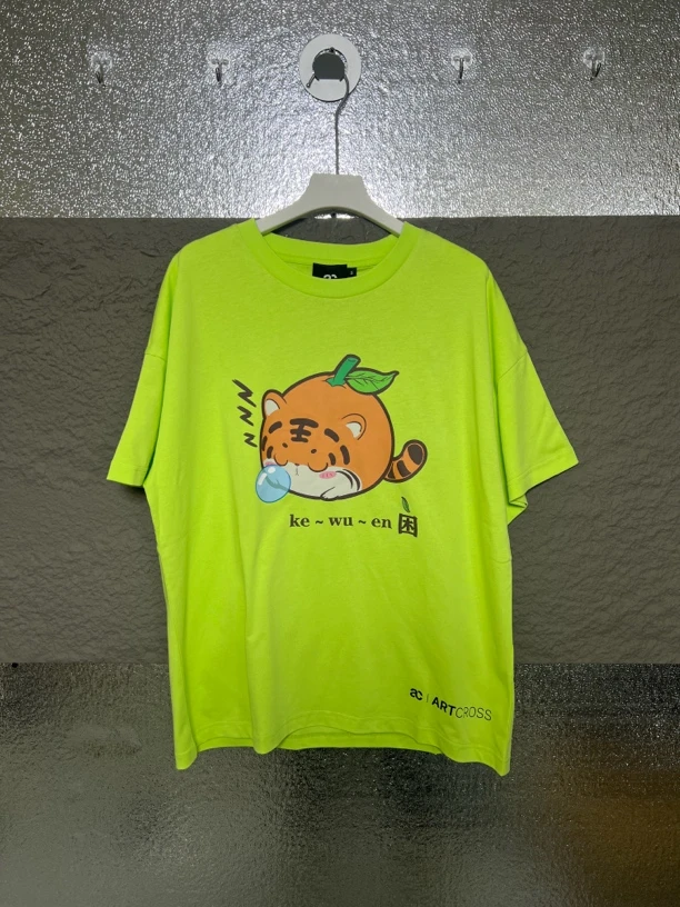 K02-71518-AC夏季正面小胖虎印花圆领时尚T恤