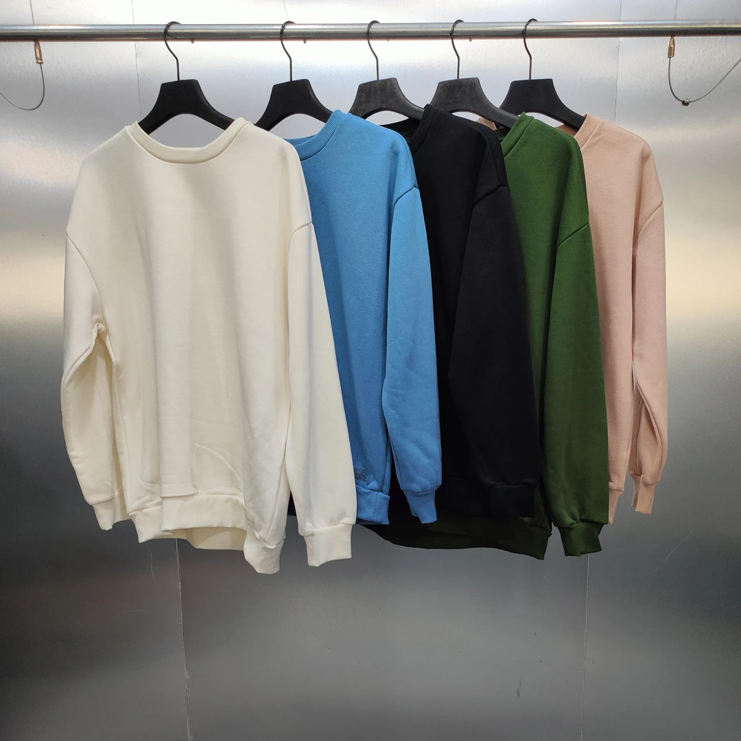 A03-112509-AER秋冬款时尚简约纯色背后印花百搭（加绒）圆领卫衣