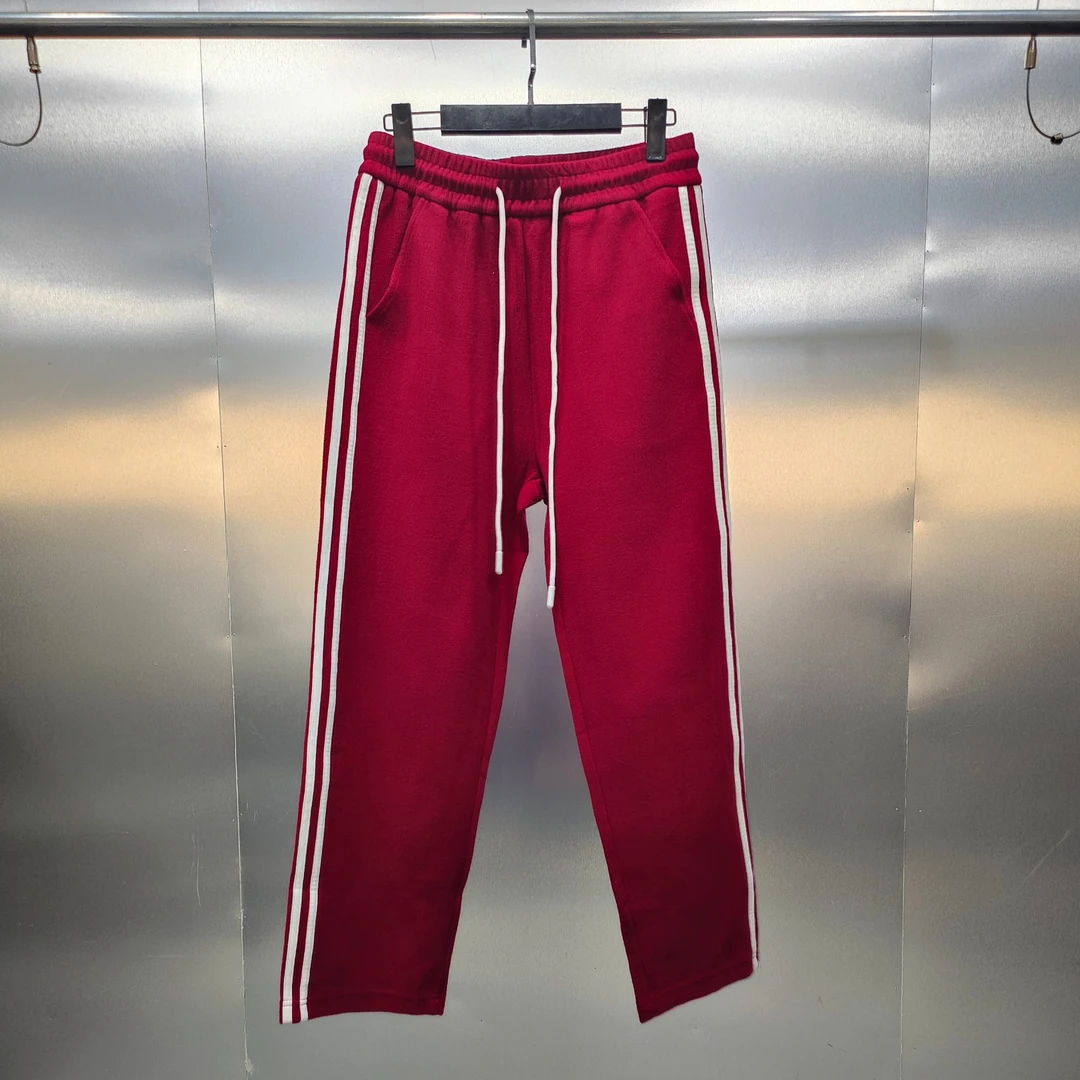 E05-112107-CHI春秋款侧边两条杠拼色设计阔腿直筒休闲裤