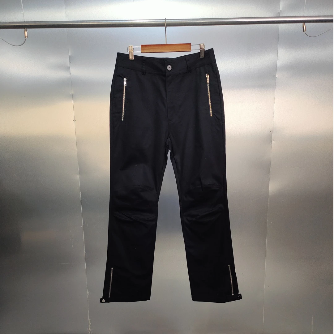 P01-102412-KUM春秋款设计感拉链立体分割直简休闲裤