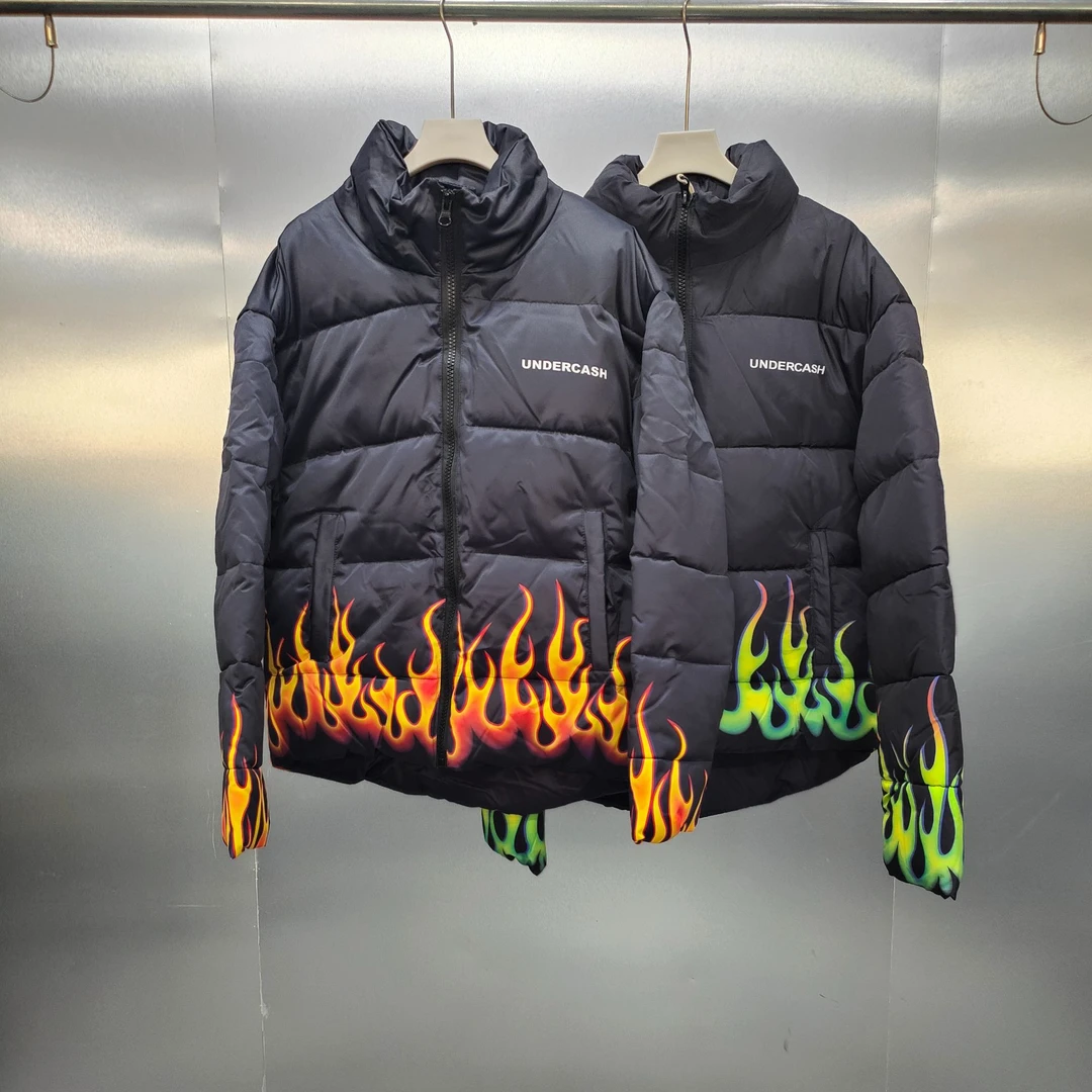 P08-ST-120124-UND秋冬季火焰印花时尚厚款外套