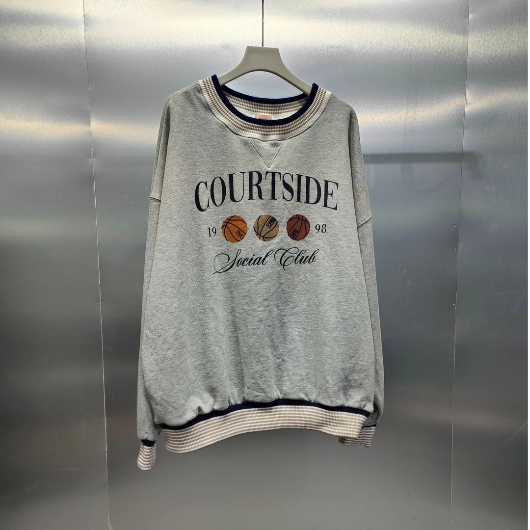 C02-112503-DHA秋冬季（加绒）正面篮球刺绣印花时尚卫衣