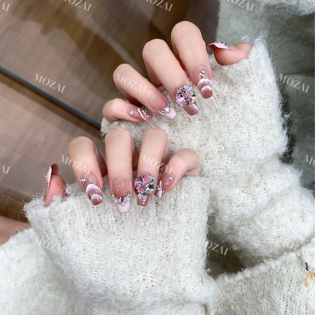 茉哉高定【施家全华/海风之吻】孤纯手工定制美甲拆卸穿戴甲A2774