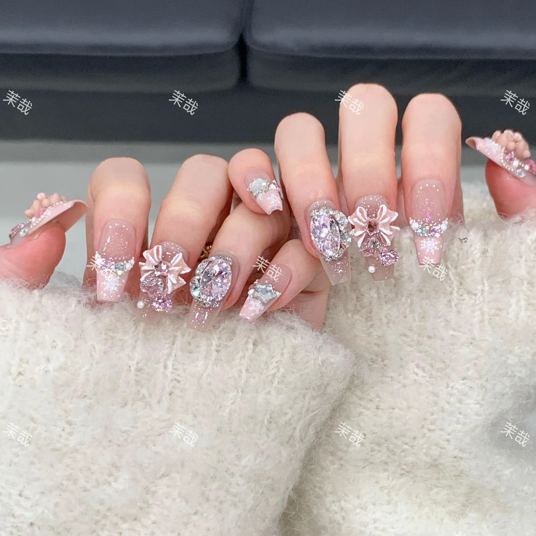 茉哉KK【甜心宝贝】纯手工定制美甲拆卸穿戴甲B3293