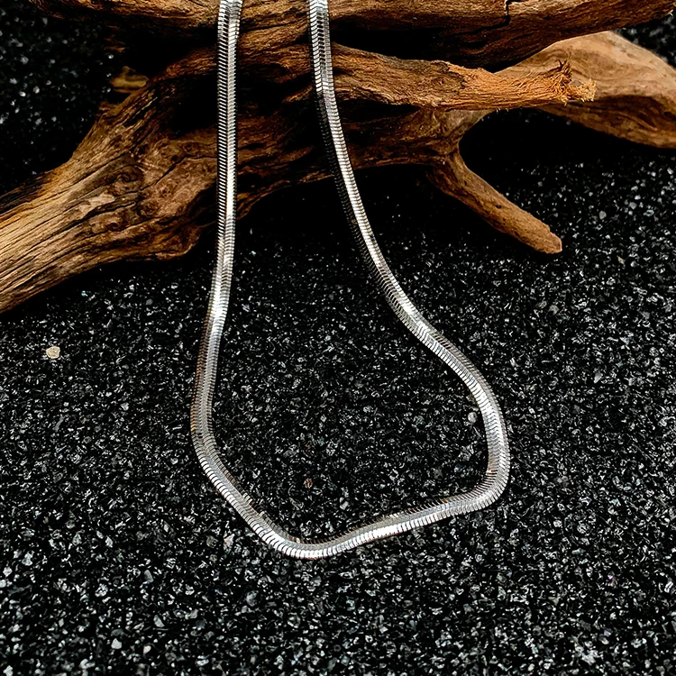 链子925银 【绕指柔4.0m】秋冬欧美简约百搭轻奢意大利扁蛇骨项链