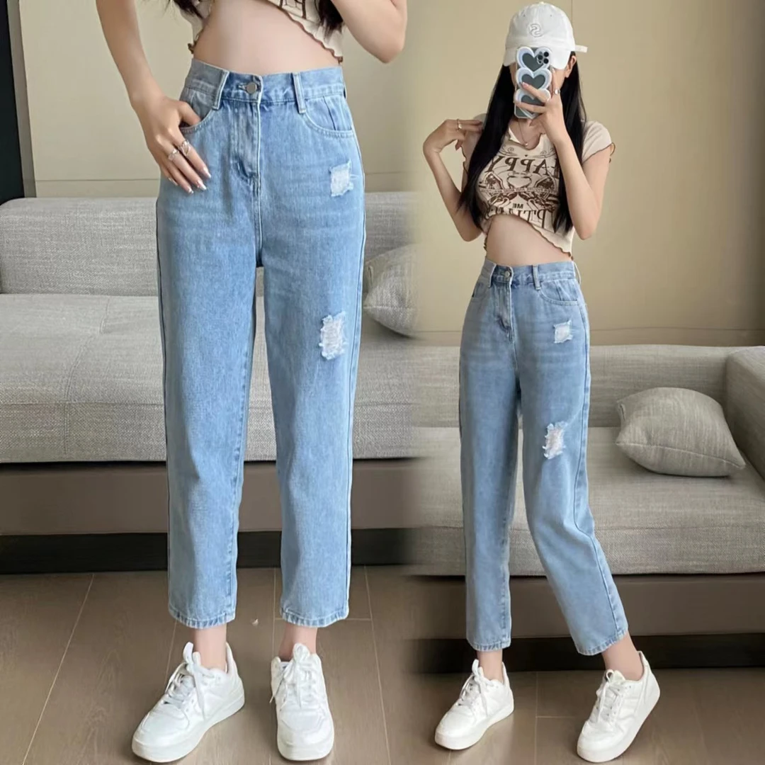 小个子秋冬款清货，小个定制破洞牛仔裤（主图1）