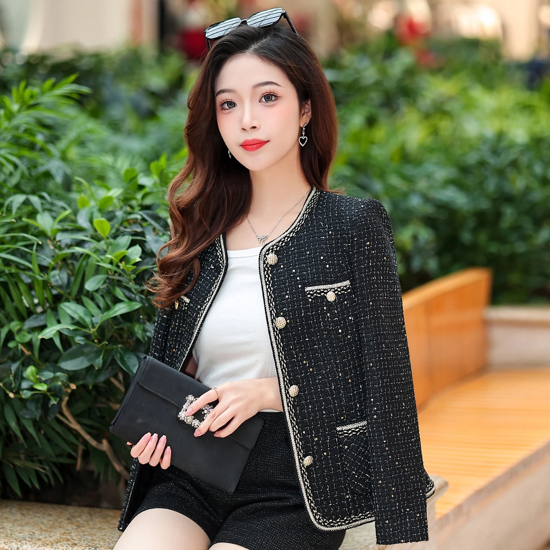 上衣女外套秋季小香风春秋气质小个子长袖洋气时尚女士春秋装上衣