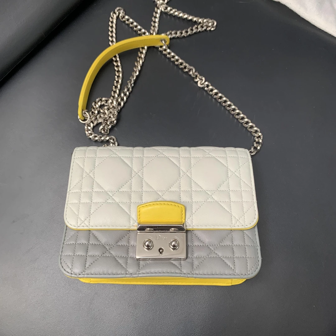 95新 DIOR/迪奥 迪奥藤格纹链条斜挎包