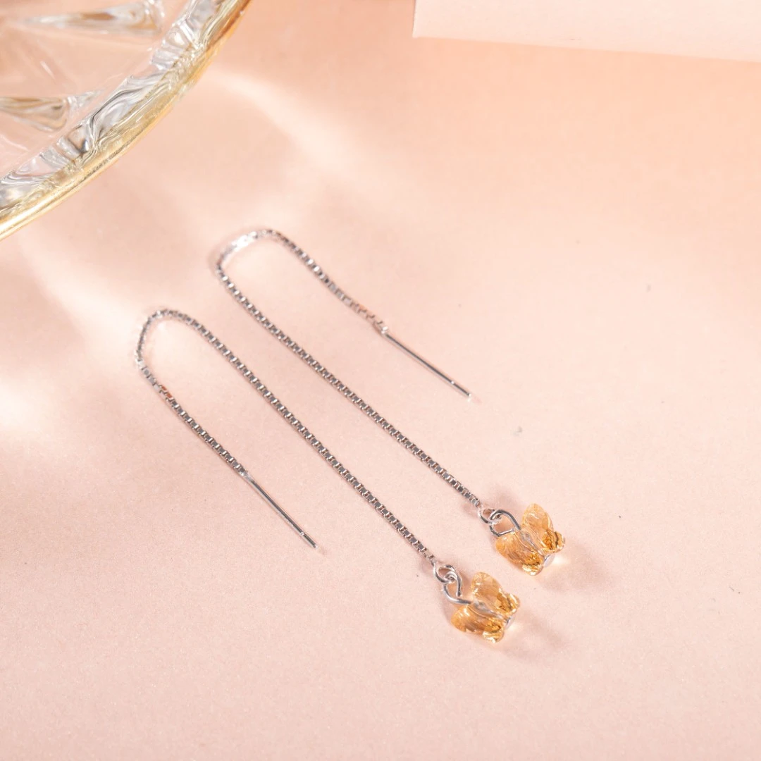 格格银楼 925银耳饰 多款施华耳线轻奢小众气质设计感简约百搭