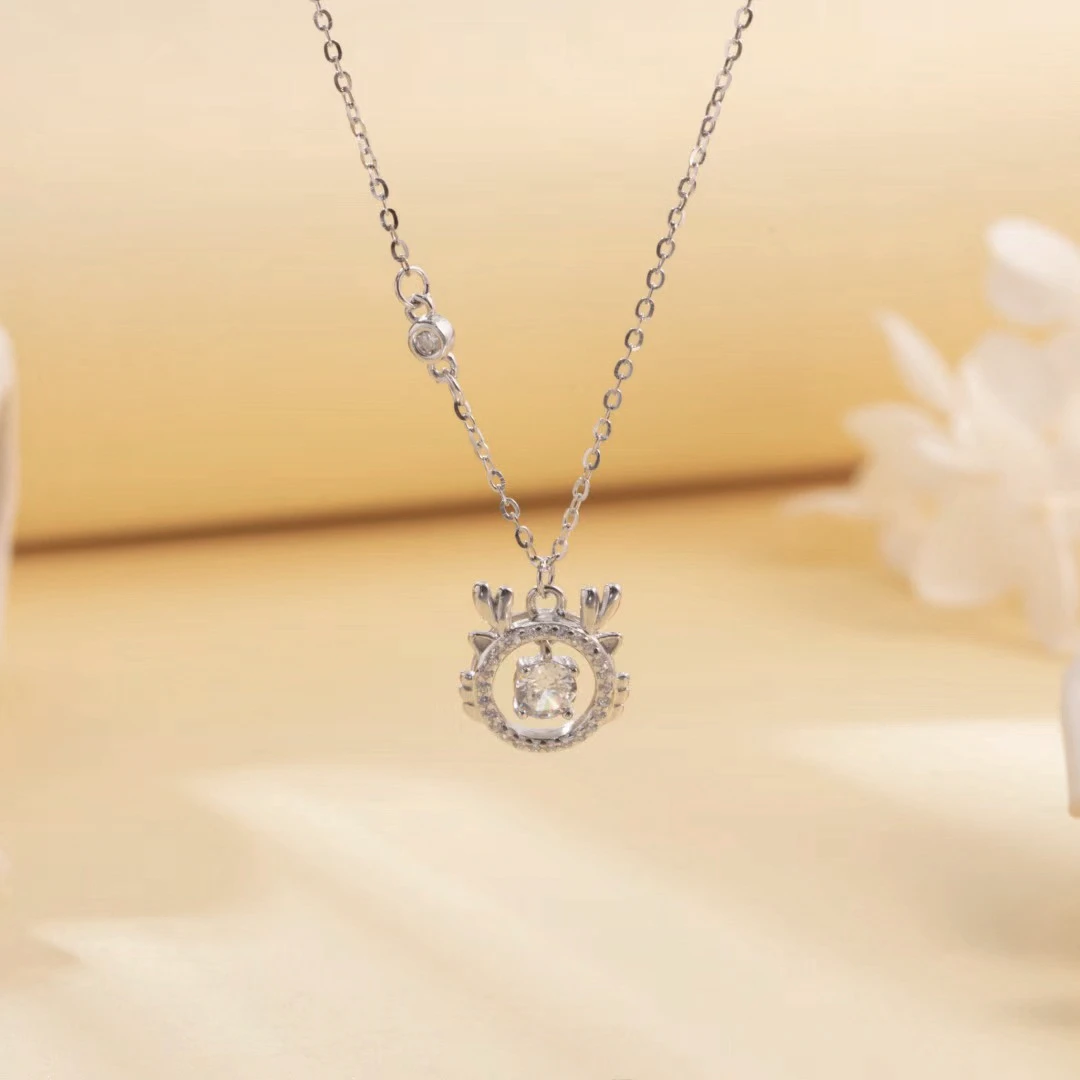 坠链均925银 中国风十二生肖灵动小萌龙时尚百搭银项链可爱国风系