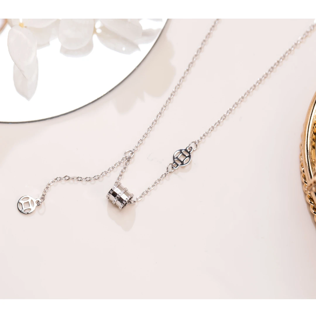 格格银楼 坠链均925银 时尚百搭简约气质经典小蛮腰mimi项链精致