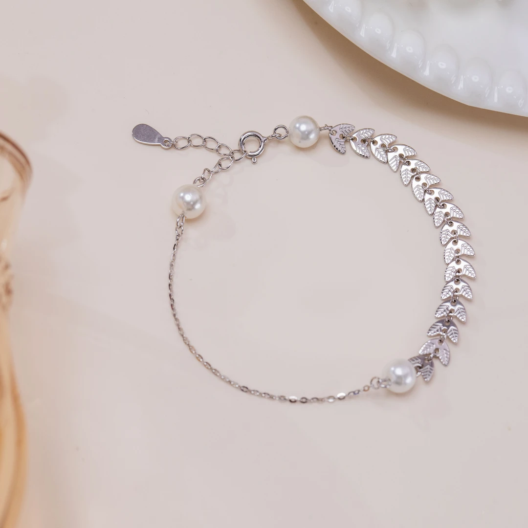 925银手链 时尚国风白色麦穗银手链银色首饰百搭精致轻奢好礼首选