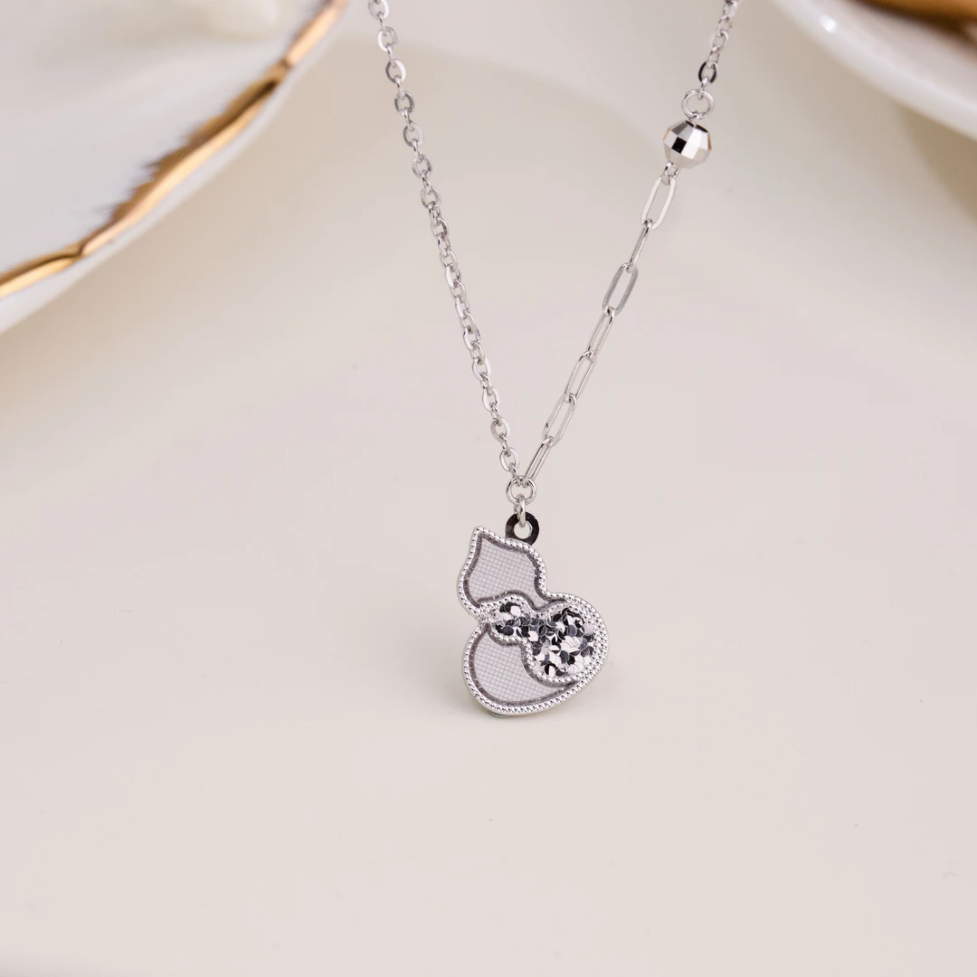 格格银楼 坠链均足银 轻奢气质碎银葫芦碎冰冰爆闪套链精致