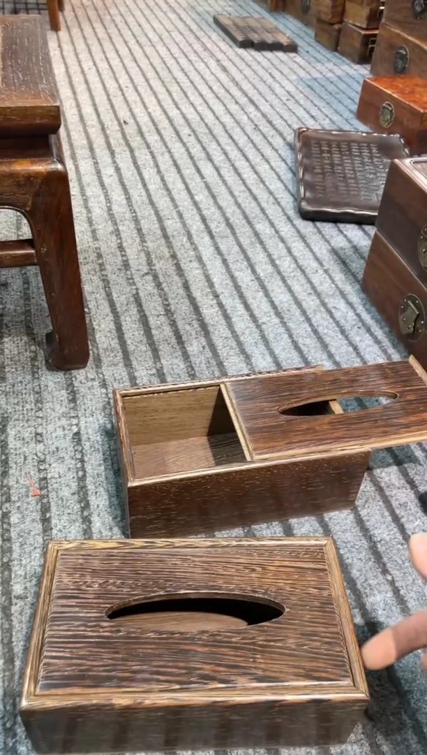 【闪购商品】雕刻木材鸡翅木纸巾盒