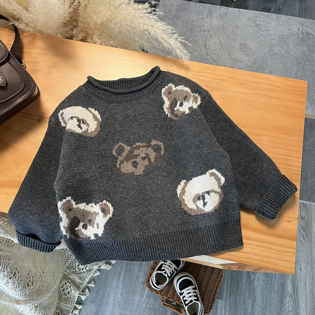 【韩小二】儿童毛衣秋冬2024新款卡通洋气韩版套头针织衫男女宝宝装