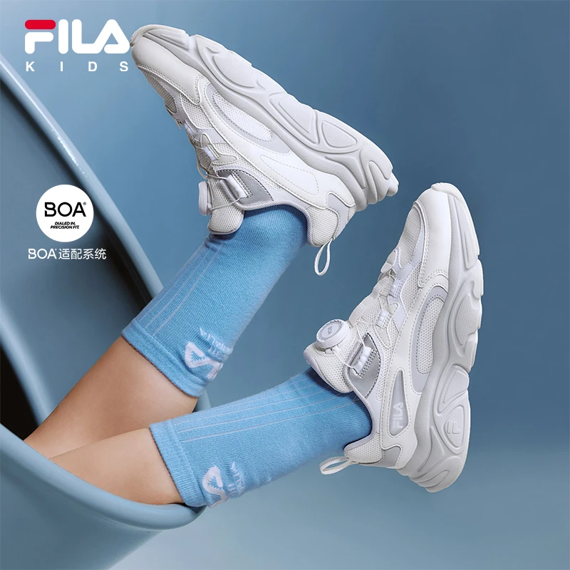 【斐乐儿童】2024年秋冬季中大童火星时尚潮流复古跑鞋K55B431102